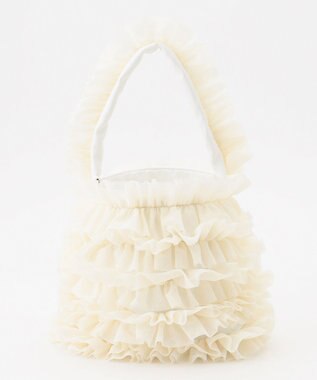 LA BAGAGERIE 【MONICA】チュールフリル2WAYバッグ ホワイト