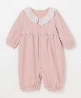 組曲 KIDS 【70㎝】エンブロイダリー ロンパース ピンク系