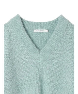 AMERICAN HOLIC モールヤーン片畦Ｖネックニットプルオーバー Mint