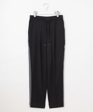 自由区 【カタログ掲載】ウールライクストレッチテーパード パンツ ネイビー×チャコール