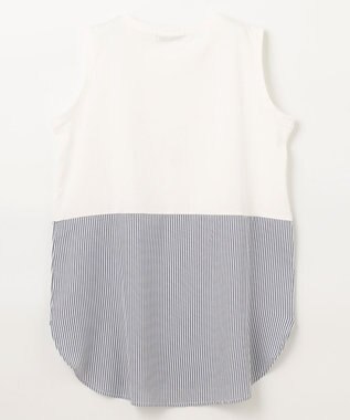 ANY レイヤード布帛ドッキングタンクトップ ストライプ