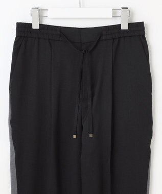 自由区 【カタログ掲載】ウールライクストレッチテーパード パンツ ネイビー×チャコール