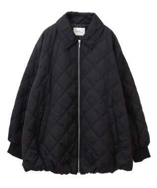 earth music&ecology ダブルステッチキルティングコート Black