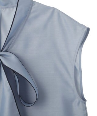 YECCA VECCA シアーボウタイブラウス Light Blue