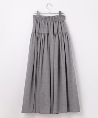 #Newans 【高山都さんコラボ】ダブルギャザーロングスカート グレー