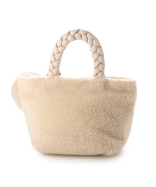 UNBILLION カシュカシュ cachecache / ブレイドハンドルボアミニトート アイボリー