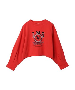 Green Parks クロップド丈ロゴプルオーバー Red