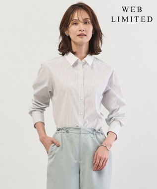 J.PRESS LADIES 【WEB限定カラーあり・2way】エステネージュ TYPEWRITER STRIPE シャツ
