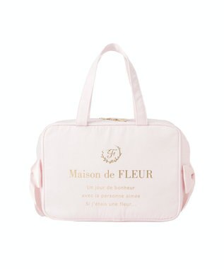 Maison de FLEUR 【保冷機能付き】サテンサイドリボン保冷バッグ Pink