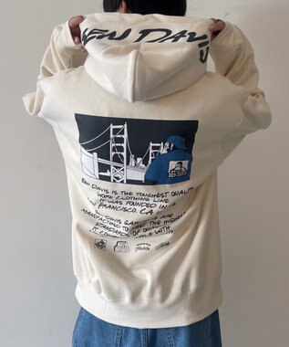 WEGO BENDAVISブリッジグラフィックプルパーカー ホワイトアイボリー