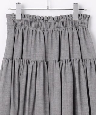 #Newans 【高山都さんコラボ】ダブルギャザーロングスカート グレー