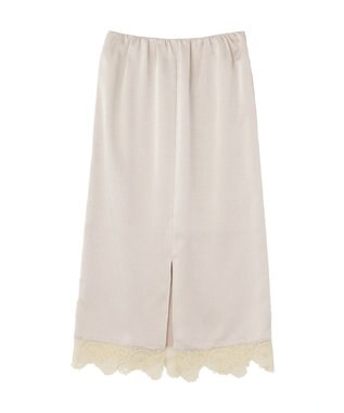 earth music&ecology サテンレーススカート Ecru
