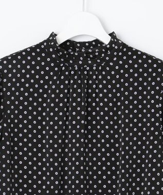 J.PRESS LADIES S 【洗える】ピーチサテン 幾何プリント ブラウス ネイビー系5