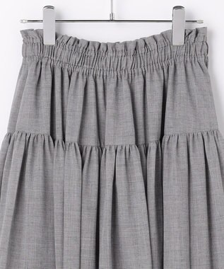 #Newans 【高山都さんコラボ】ダブルギャザーロングスカート グレー