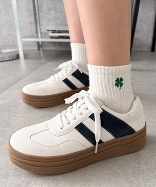 WEGO 刺繍アンクルパイルソックス