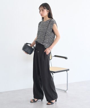 earth music&ecology 【セットアップ対応】リネンライクリラックスパンツ Black