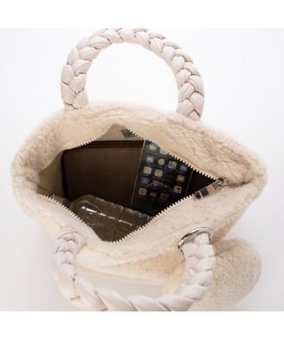 UNBILLION カシュカシュ cachecache / ブレイドハンドルボアミニトート アイボリー