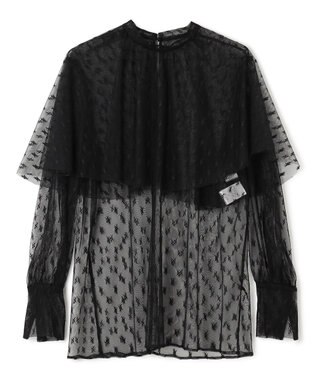 BEIGE， 【洗える・Oggi 11月号掲載】CLOVIS / ケープデザイン総レースブラウス Black