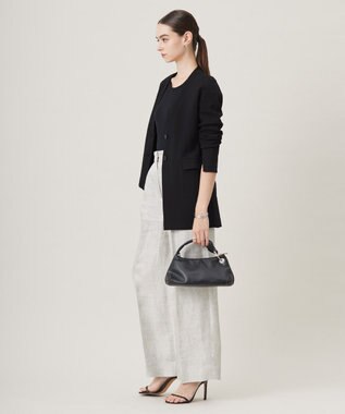 ICB 【洗える】シンセティックミラノリブ ニットジャケット ブラック系