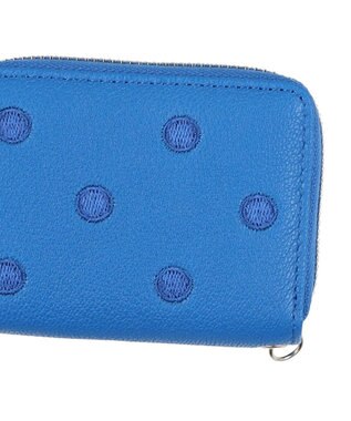UNBILLION ペルケ perche / ドット刺繍ジャバラチャームウォレットショルダー ブルー
