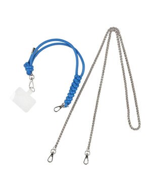 UNBILLION ペルケ perche / ドット刺繍ジャバラチャームウォレットショルダー ブルー