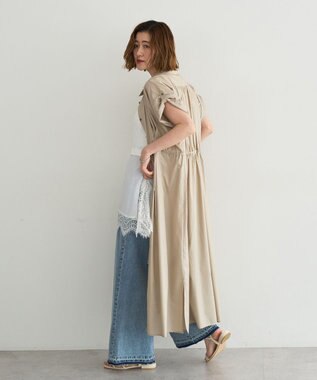 YECCA VECCA 【ORGABITS】タックシャツワンピース Beige