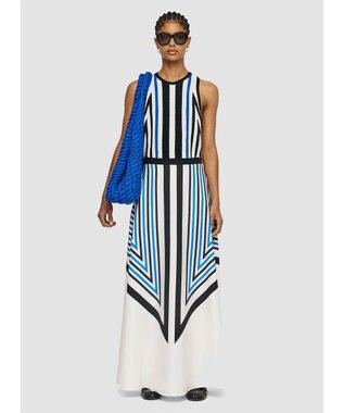 JOSEPH クレットプリント　フレアスカート Navy combo