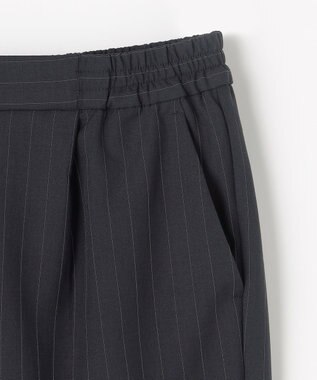 ANY 【6サイズ展開/ウエストゴム】イージーテーパードパンツ ネイビーストライプ