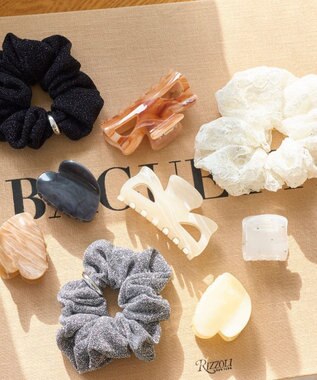 Phoebe メタルグリッターシュシュ　ブラック ブラック