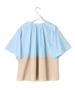 J.PRESS YORK STREET 【WOMEN】バイカラーギャザー ブラウス サックスブルー系1