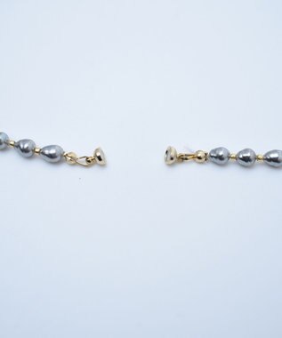 monshiro 【バロックパール】イチョウショート ネックレス ゴールド×グレー