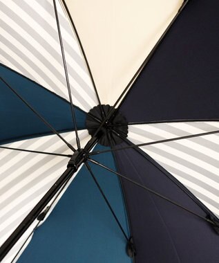 +RING レディース向け プラスリング 長傘60cm NVY/WHT T1286 紺