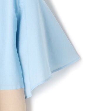 J.PRESS YORK STREET 【WOMEN】バイカラーギャザー ブラウス サックスブルー系1