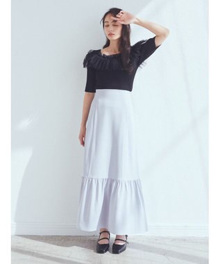 earth music&ecology デコルテチュールニットプルオーバー Black