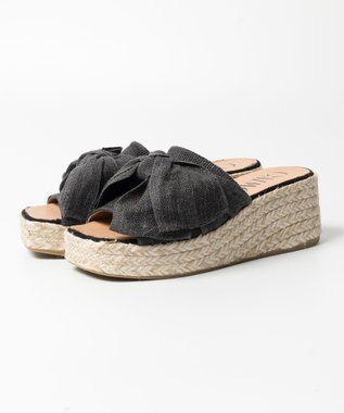 gaimo 【GAIMO/ガイモ】リネンリボン付きジュート厚底サンダル/CELIA-RS ブラック