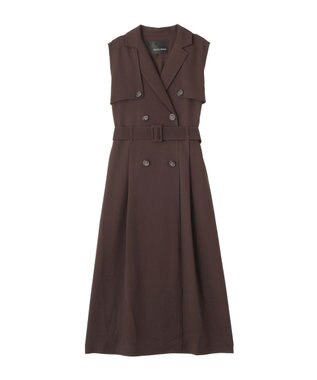 YECCA VECCA 【UVカット/接触冷感】トレンチジレワンピース Brown