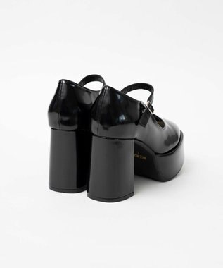 WEGO ボリュームヒールストラップシューズ ブラック