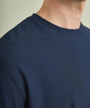 GOTAIRIKU 仕事で着られるTシャツ【サラサラ/よれにくい/透けにくい】キレイめ 鹿の子 ビズTシャツ ライトネイビー