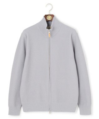 J.PRESS MEN 【KING SIZE】ハイツイストヘリンボン フルジップカーディガン ライトグレー系