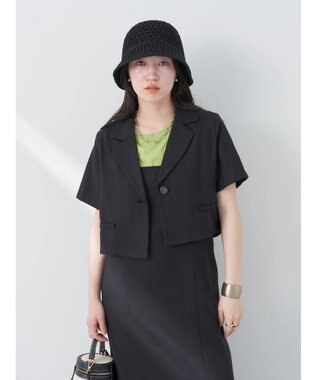 earth music&ecology リサイクルポリエステルブレンドショートシャツ Black