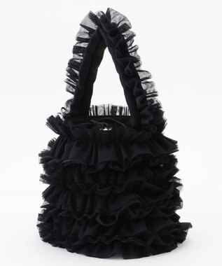 LA BAGAGERIE 【MONICA】チュールフリル2WAYバッグ ブラック