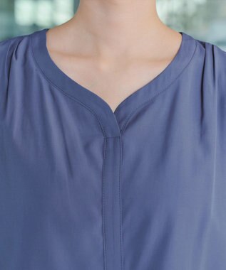 Tiaclasse L レイヤードデザインブラウス ブルー