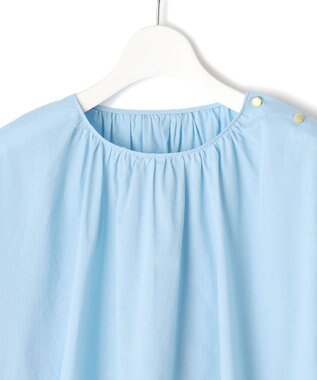 J.PRESS YORK STREET 【WOMEN】バイカラーギャザー ブラウス サックスブルー系1