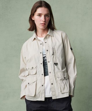 JOSEPH ABBOUD MOUNTAIN 【軽量/ストレッチ/ECO撥水】ライトワッシャーストレッチ アウトドア シャツ アイボリー系