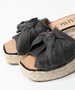 gaimo 【GAIMO/ガイモ】リネンリボン付きジュート厚底サンダル/CELIA-RS ブラック