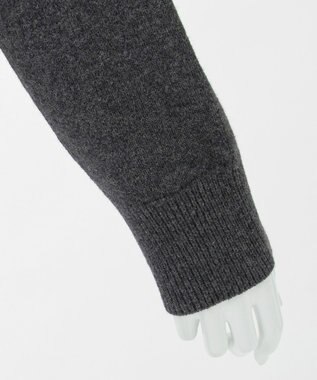 23区 【R(アール)】マイクロンメリノウール パールトリム ニット チャコールグレー系