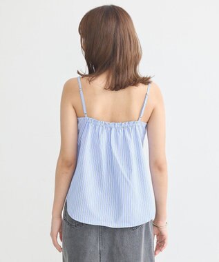 earth music&ecology Ｓｅｔ２点　ドロストショートシャツ＋キャミブラウス Light Blue