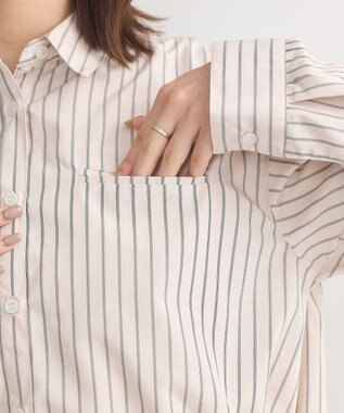 earth music&ecology Ｓｅｔ２点　ドロストショートシャツ＋キャミブラウス Beige