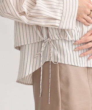 earth music&ecology Ｓｅｔ２点　ドロストショートシャツ＋キャミブラウス Beige