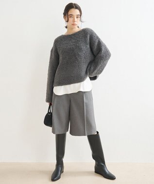 UNFILO メランジツイル ハーフパンツ チャコール